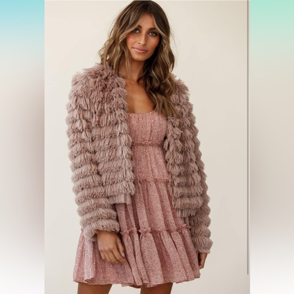 Open Front Faux Fur Coat - Picture 4 of 7